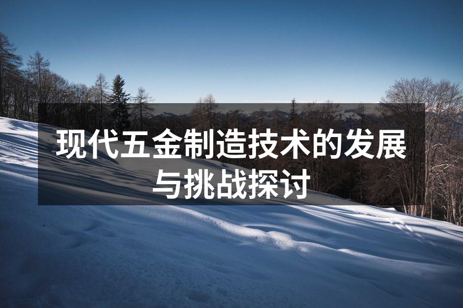 现代五金制造技术的发展与挑战探讨